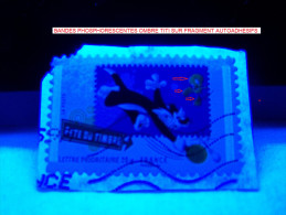 2009 N° 268  AUTOADHÉSIFS DEUX BANDES PHOSPHORESCENTES FÊTE DU TIMBRE OBLITÉRÉ FRAGMENT - Used Stamps