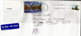 Canada: Timbre Wapiti, Elk, Sur Lettre Adressée En Andorre, Avec Timbre à Date Arrivée Au Recto Enveloppe - Commemorativi