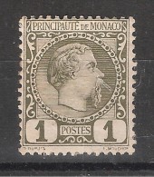 MONACO 1885, Charles III, Yvert N° 1 , 1 C Olive, Neuf * MH,, Cote 35 Euros TB - Neufs