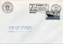 1993 - DINARD - Obl SECAP "RANCE 93. 10/18 Juillet 93. Rassemblement VIEUX GREEMENTS". Timbre Paquebot France N°1325 - Mechanical Postmarks (Advertisement)