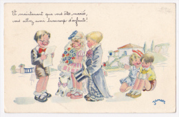 Carte Illustrée Par Janser - Enfants Au Mariage (Et Maintenant Que Vousétes Mariés, Vous Allez Avoir Beaucoup D'enfants) - Janser