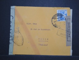 ESPAGNE - Enveloppe Pour La Tunisie En 1943 Avec Censure Postal - A Voir - Lot P14211 - Nationalistische Zensur