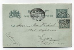 Netherlands/Germany UPRATED POSTAL CARD WITH REPLY SIDE 1902 - Cartas & Documentos