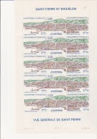 ST PIERRE ET MIQUELON - FEUILLE DE 5 TRIPTYQUES NEUVE  N° 530 A -VUE GENERALE DE ST PIERRE  COTE : 46 € - Ongebruikt