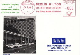 Duitsland, Berlin, Hilton, Berlin Ist Eine Reise Wert, At Europe's Window To The East, 1964 (7598) - Hotel- & Gaststättengewerbe