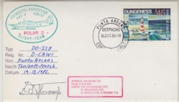 Chile 1986 Flight Cover From Punta Arenas To Base Teniente Marsh (19.12.1986) Si Capt Cover (26580) - Polar Flights
