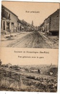 SOUVENIR DE DIEMERINGEN DOUBLE VUES RUE PRINCIPALE + VUE GENERALE AVEC LA GARE - Diemeringen