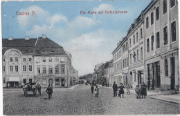 KÜSTRIN Altstadt Markt M Kietzer Straße Kostrzyn Bäckerei C Unruh Läden 9.5.1915 Gelaufen - Neumark