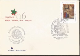 E) 1996 ARGENTINA, CHRITSMAS, RELIGIN, CATHOLOCISM, ART, FDC - Gebraucht