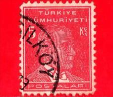 TURCHIA - Usato - 1931 - Kemal Ataturk - 5 - Gebruikt