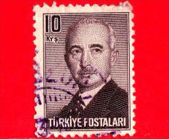 TURCHIA - Usato - 1948 - Ismet Inonu, Presidente - 10 - Gebraucht