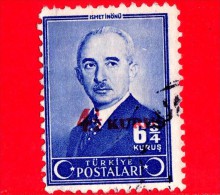 TURCHIA - Usato - 1945 - Ismet Inonu, Presidente - 4 ½ Su 6 ¾ - Usati