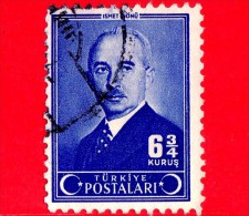 TURCHIA - Usato - 1942 - Ismet Inonu, Presidente - 6 ¾ - Oblitérés