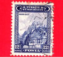 TURCHIA - Usato - 1930 - Fortezza Di Ankara - CUMHURIYETI - 12 ½ - Usati