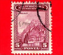 TURCHIA - Usato - 1930 - Fortezza Di Ankara - CUMHURIYETI - 5 - Used Stamps