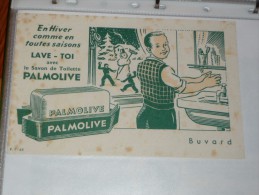 BUVARD Publicitaire  BLOTTING PAPER   Savon Palmolive  Jeune Papa  Hiver - Parfums & Beauté