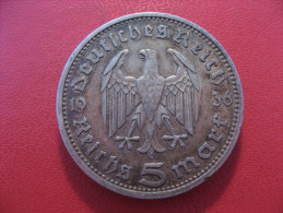 Allemagne - 5 Mark 1936 A Hindenburg 4742 - 5 Reichspfennig