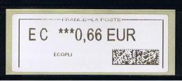 ATM,  ECOPLI, EC 0.66€, IMPRESSION DECALEE, PAPIER BLANC, NOUVEAU PROGRAMME, CODE DATAMATRIX,  NANTES BEAULIEU - 2010-... Illustrated Franking Labels