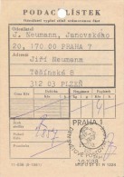 K5166 - Czechoslovakia (1988) Praha 1: Stamp Exhibition PRAGA 88; Day Of World Postal Union - UPU (Postal Receipt) - UPU (Union Postale Universelle)