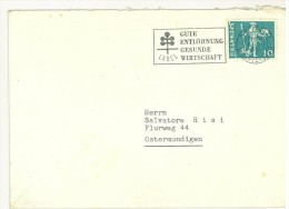 STORIA POSTALE - ANNO 1951 - ANNULLO PUBBLICITARIO  - GUTE ENTLOHNUNG GESUNDE WIRTSCHAFT - SALVATORE RISI - HELVETIA - - Luftpost