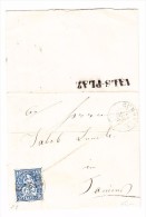 Heimat GR VALS-PLAZ Balkenstempel 28.1.1864 Gumbels 10Rp Sitzende Auf Brief - Cartas & Documentos