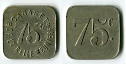 N93-0333 - Monnaie De Nécessité - Paris - Cabaret De La Belle Meunière - 75 Centimes - Monetary / Of Necessity