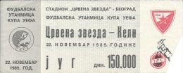 Sport Match Ticket UL000284 - Football: UEFA Crvena Zvezda (Red Star) Belgrade Vs Köln 1989-11-22 - Tickets D'entrée