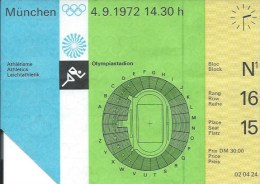 Sport Match Ticket UL000295 - Olympic Games: Germany (Deutschland) München 1972-09-04 - Eintrittskarten