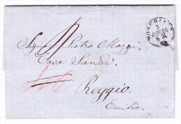 Heimat GR POSCHIAVO 3.6.1866 Brief Nach Reggio Emilia Italien Mit Verschiedene Transit Und AK Stempeln - 1843-1852 Federal & Cantonal Stamps