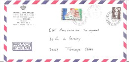 Lettre En Tête HOTEL SPLENDID Rue Felix Faure CANNES , Alpes Maritimes Illustrée COURONNE ; 1991, TB - Hotel- & Gaststättengewerbe