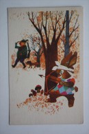 "HUNTER" - OLD Postcard -1960s  - ARCHERY - Archer - Rare! - Tiro Con L'Arco