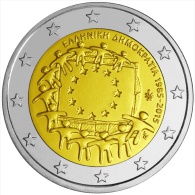 Greece 2015 European Flag 2 Euro  Roll (25 Coins) (750000 Coins Only) - Cipro
