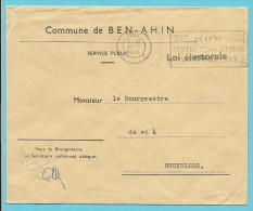 Brief LOI ELECTORALE / ADMINISTRATION COMMUNALE DE BEN-AHIN Met Stempel HUY 1 - Franchigia