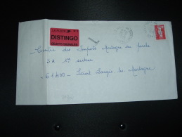 LETTRE TP MARIANNE DE BRIAT TVP ROUGE OBL.25-2-1995 LE MEE SUR SARTHE (72)VIGNETTE LA POSTE N°2 DISTINGO OBJETS SIGNALES - 1989-1996 Marianna Del Bicentenario