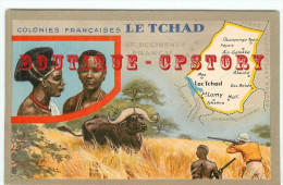 TCHAD - CHASSEURS < CHASSE Au BUFFLE < CARTE GEOGRAPHIQUE Du PAYS Et VISAGE ETHNIQUE - HISTOIRE RESSOURCES Au DOS SCANNE - Ciad