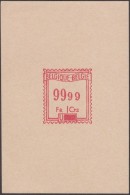 Belgique Vers 1935. Épreuve D´empreinte De Machine à Affranchir, Pour Approbation. Francs Et Centimes, Français-NL 99.99 - Altri & Non Classificati