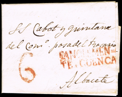 CUENCA PREF.- SAN CLEMENTE PE 7 - 1842 CARTA CIRC. A ALBACETE + PORTEO 6 - ...-1850 Préphilatélie