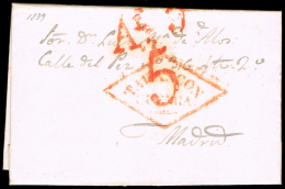 CUENCA PREF.- TARANCON PE 4 - CARTA FECH. EN \"HORCAJO DE SANTIAGO\" Y MARCA - ...-1850 Prephilately