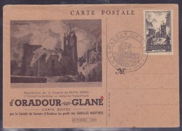 France N°742 - Carte Maximum - Oradour Sur Glane - 1940-1949