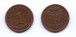 Germany 1 Pfennig 1892 E - 1 Pfennig