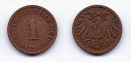 Germany 1 Pfennig 1904 J - 1 Pfennig