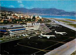 Gd Format Div -ref R652- Alpes Maritimes - Nice - Vue Aerienne De L Aeroport - Restaurant - Tour De Controle - Avions - - Luchtvaart - Luchthaven