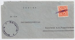 Bizone, Not-Stp. " Bensheim ", Bedarf , #4353 - Lettres & Documents
