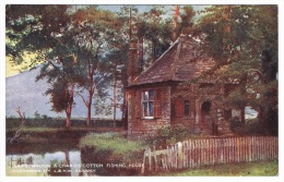 RB 1077 - Early Postcard Hartington Station - Isaac Walton & Charles Cotton Fishing House - L & N.W. Railway Der - Derbyshire