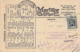 Nr 209 A, Bruxelles, Op Reklamekaart + Retour, Bougies AC (7654) - Sobreimpresos 1929-37 (Leon Heraldico)