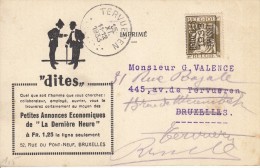 Nr 267 A, Bruxelles, Op Reklamekaart La Derniere Heure (7659) - Typos 1932-36 (Cérès Et Mercure)