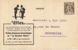 Nr 282 A, Op Reklamekaart La Derniere Heure (7660) - Typos 1932-36 (Cérès Et Mercure)