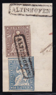 Heimat LU ALTISHOFEN 186? Langstempel Im Kasten Auf Briefstück Mit Strubel Zu# 22G/23G - Used Stamps