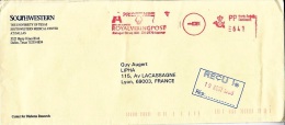 ETATS UNIS  USA 1998   Enveloppe De Dallas Texas à Lyon France   2  EMA : 1 Au Recto; 1 Au Verso - Poststempel