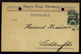 Bayern Mi.N° 55 Oder 60 ?? Auf Postkarte, Gestempelt In Nürnberg Am 1.Mai 1910 - Cartas & Documentos